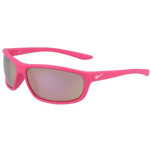 Nike EV1157-660 Dash Women`s Pink Rectangular Sunglasses Green Mirrored Lens