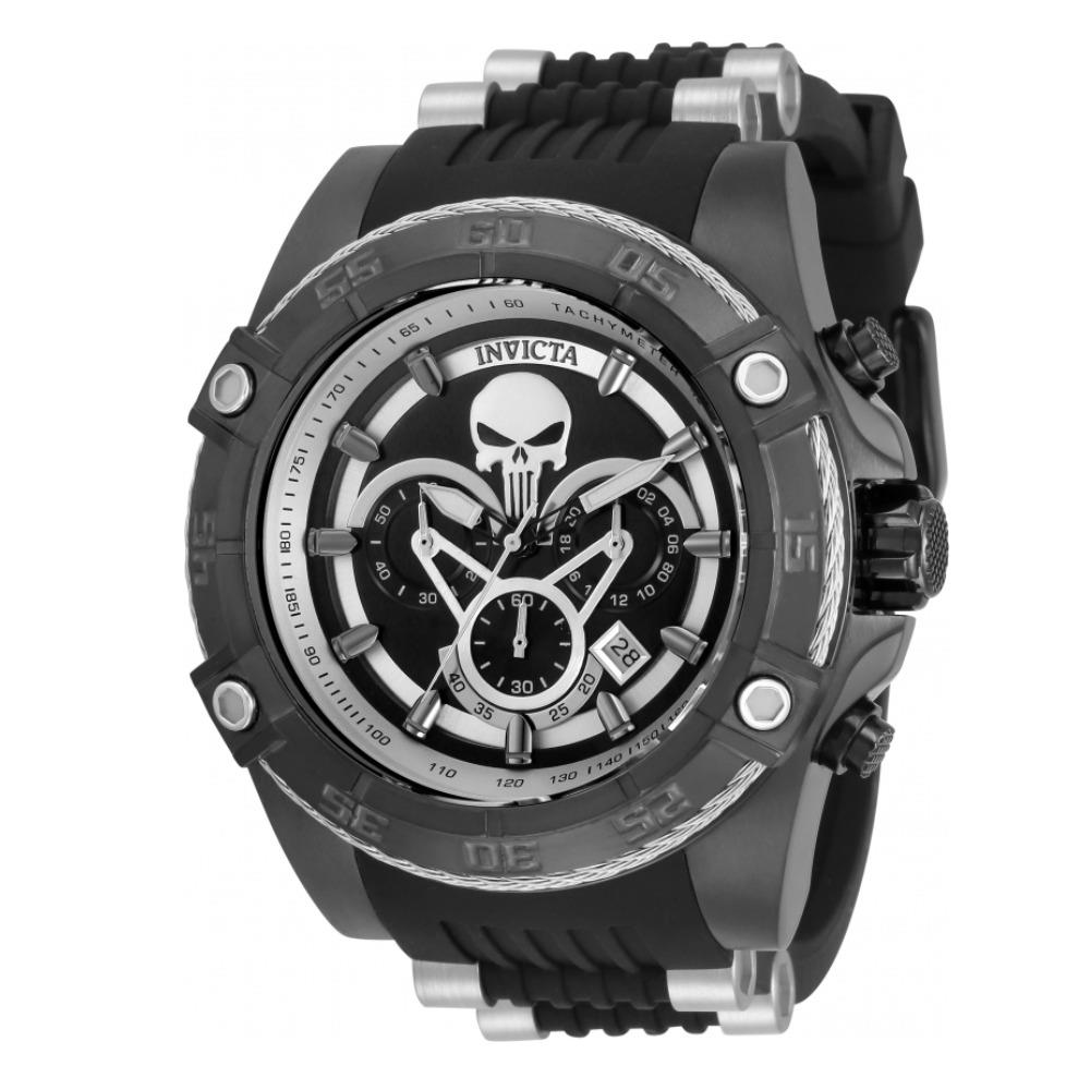 Invicta Marvel Punisher Men`s 52mm Limited Edition Black Chronograph Watch 35558