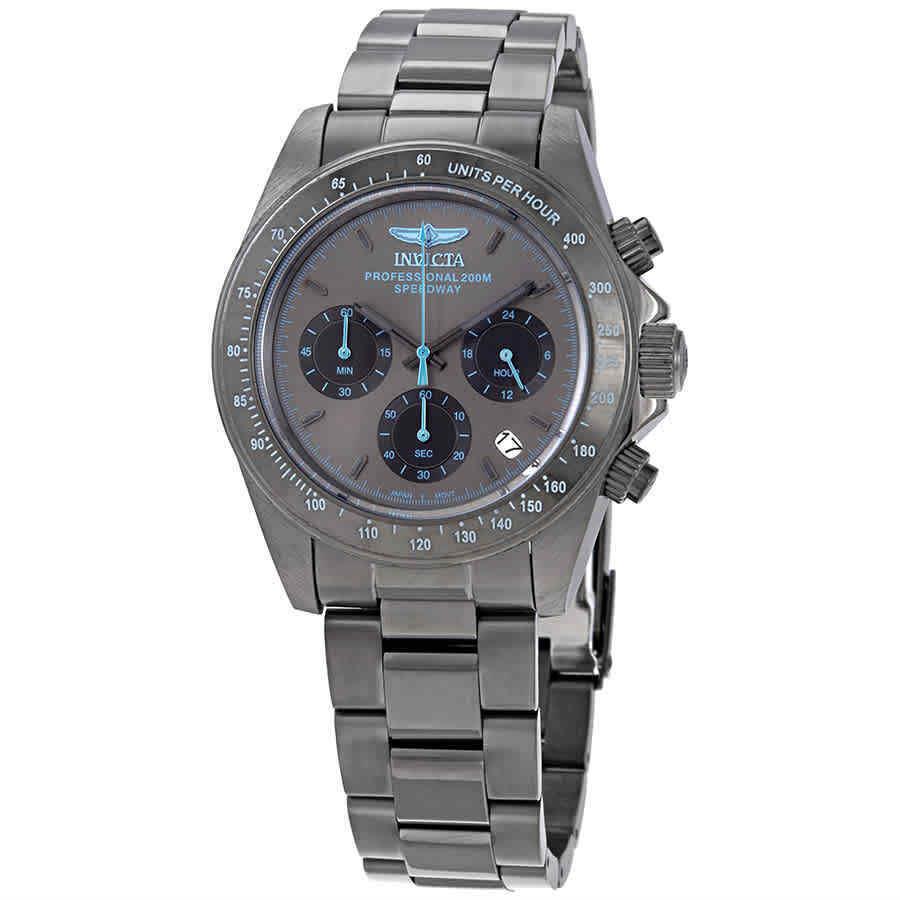 Invicta Speedway Chronograph Gunmetal Dial Men`s Watch 27772 - Dial: Gunmetal, Band: Gunmetal-plated, Bezel: Gunmetal-plated