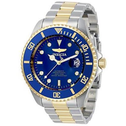 Invicta 47MM Men`s Pro Diver Automatic 3 Hand Blue Dial Stainless Watch 34042