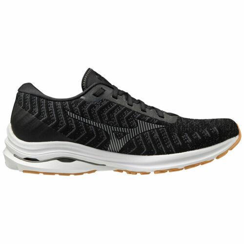 Mizuno J1GC207551 Wave Rider 24 Waveknit Running Shoes For Men`s - BLACK/DARKSHADOW/BISCUIT