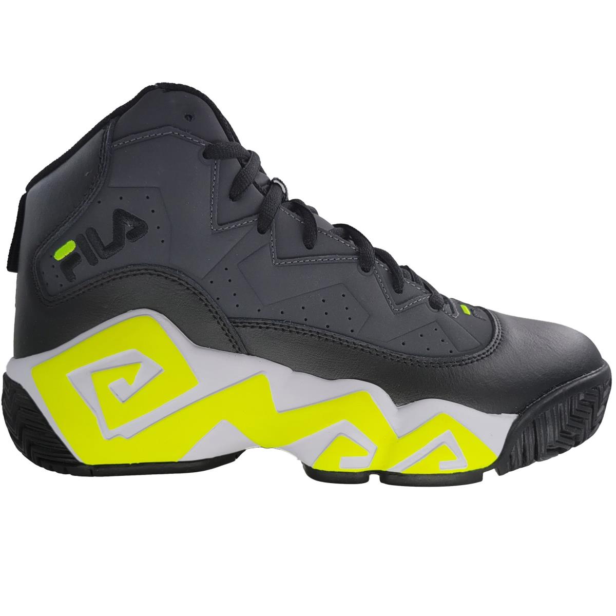 Fila Men`s MB Jamal Mashburn Retro Basketball Shoes Shadow Black Safety Yellow