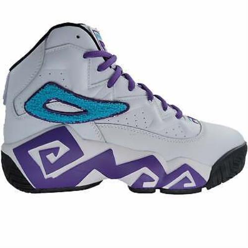 Fila Men`s MB Chenille Jamal Mashburn Retro Basketball Shoes White Blue Purple