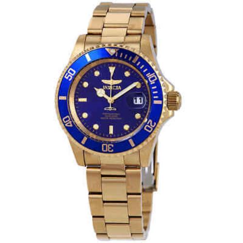 Invicta Pro Diver Gold-tone Blue Dial 40 mm Men`s Watch 26974 - Dial: Blue, Band: Gold, Bezel: Blue