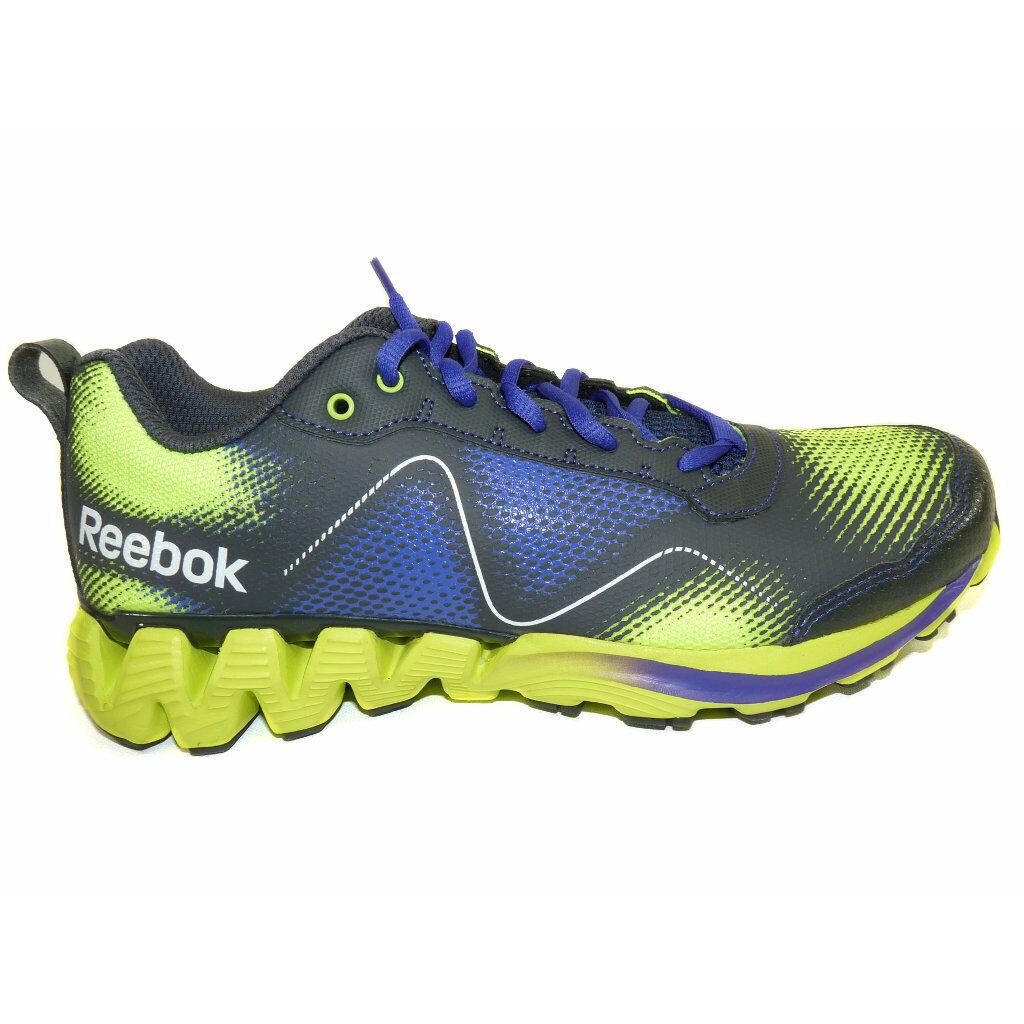 Reebok Women`s Zigkick Wild Gravel / Purple / Yellow Running Shoes Size 7 M