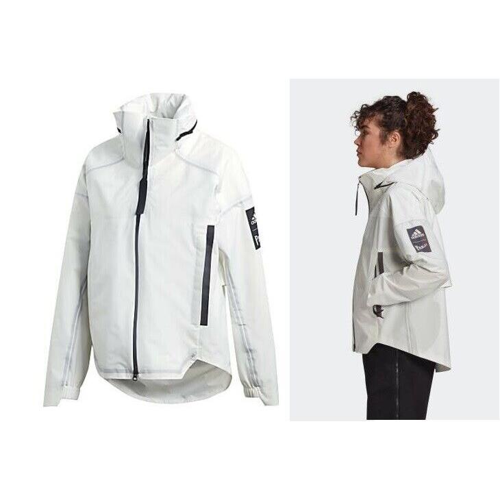 Adidas Myshelter Parley R.r Women`s XL Waterproof Rain Outdoor Jacket White