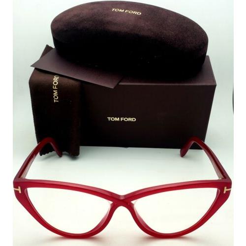 Tom Ford eyeglasses  - Red & Gold , Red / Gold Frame, Clear with Blue Blocking AR Coating Lens 0