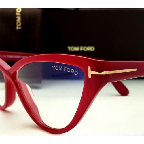 Tom Ford eyeglasses  - Red & Gold , Red / Gold Frame, Clear with Blue Blocking AR Coating Lens 4