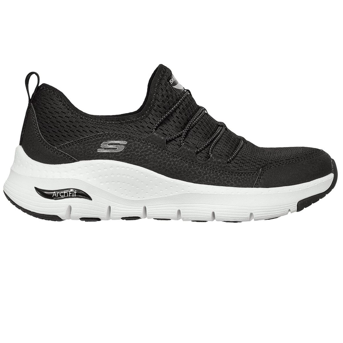 Skechers Women`s 149056 Arch Fit Lucky Thoughts Athletic Shoes Black/White