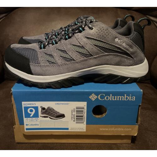 Columbia Womens Crestwood Graphite/pacific Rim Hiking Shoes Size 9 2168501