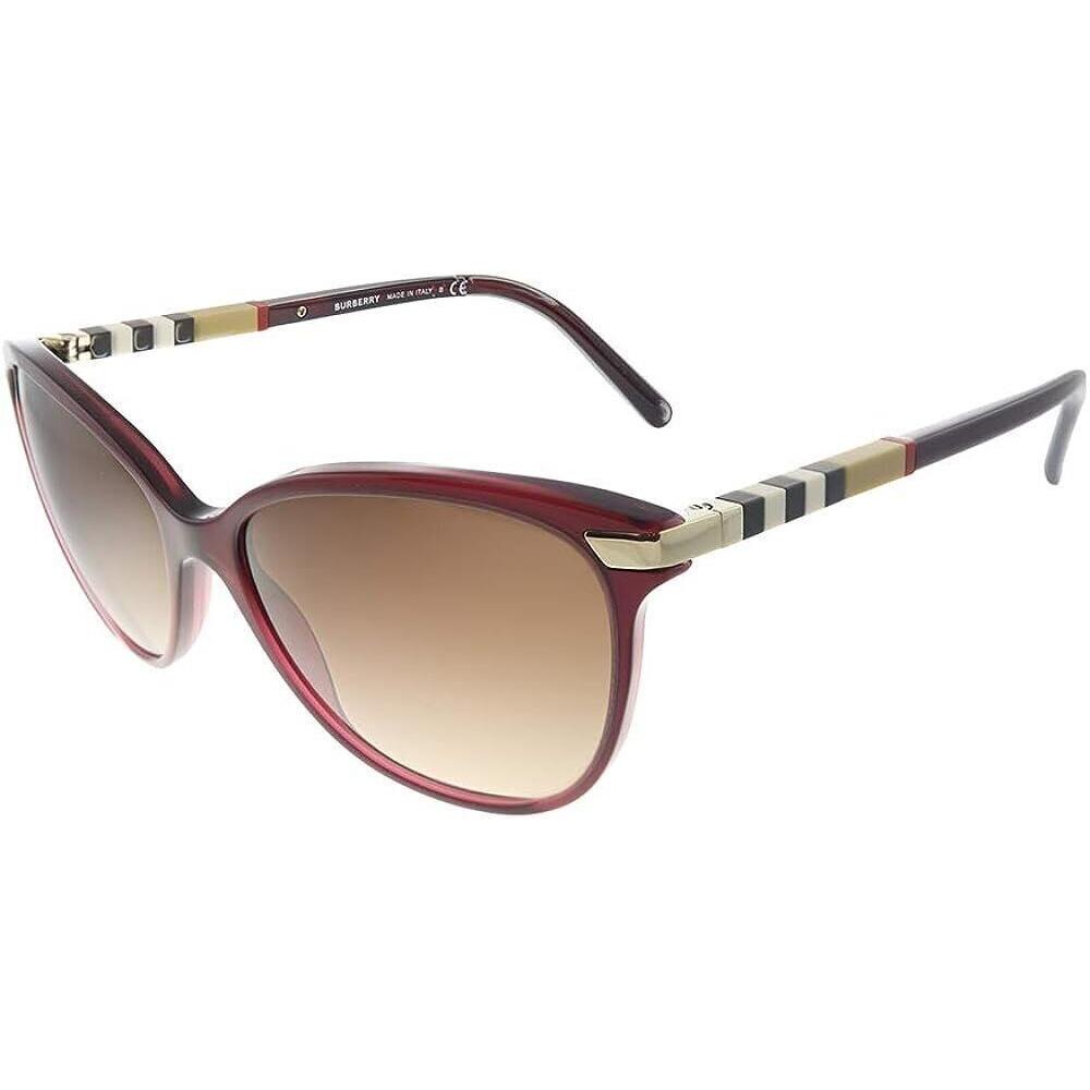 Burberry BE 4216 301413 Bordeaux Plastic Cat-eye Sunglasses Brown Gradient Lens