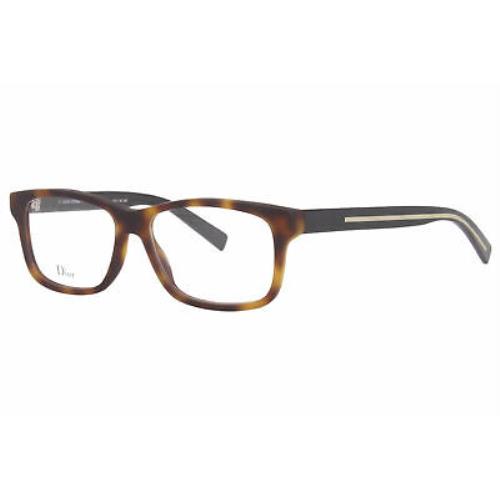 Christian Dior Homme BlackTie204 6VL Eyeglasses Men`s Havana Optical Frame 54mm