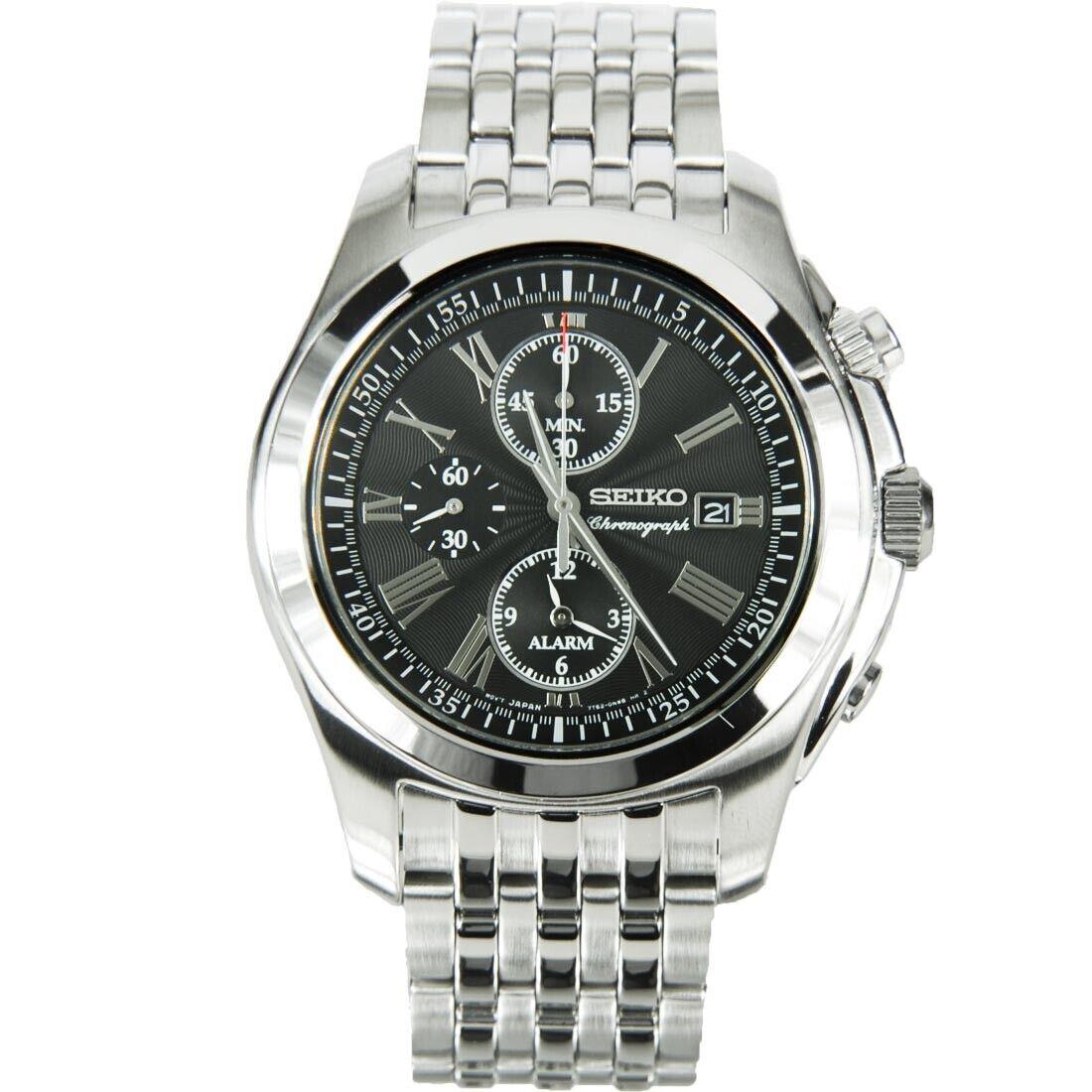 Seiko Men`s SNAE31P1 Stainless-steel Analog Quartz Alarm Chronograph Watch