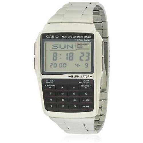 Casio Data Bank Stainless Steel Mens Watch DBC32D-1A - Dial: Black, Strap: