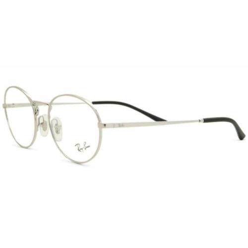 Ray-ban Rx-able Eyeglasses RB 6439 2501 54-18 140 Shiny Silver Oval Frames - Shiny Silver, Frame: Silver, Lens: Demos with RB imprint