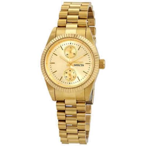 Invicta Specialty Champagne Dial Ladies Watch 29447 - Champagne Dial, Gold-tone Band