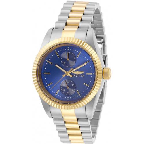 Invicta Women`s Watch Specialty Quartz Blue Dial Two Tone Bracelet 29441 - Blue Dial, Silver, Yellow Band