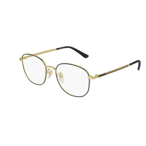Gucci GG 0838OK 001 Black/gold Soft Square Unisex Eyeglasses