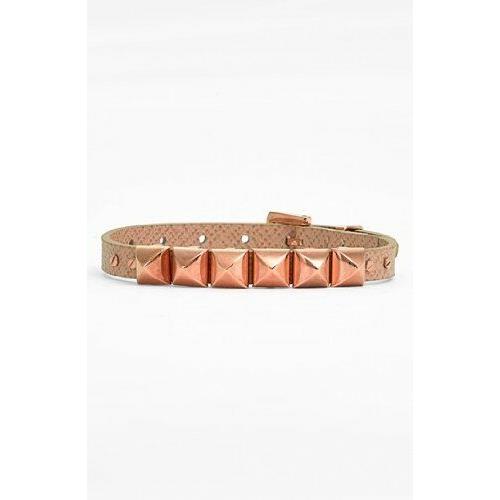 Michael Kors Brown Leather Gold Tone Studs Buckle Bracelet MKJ2964710