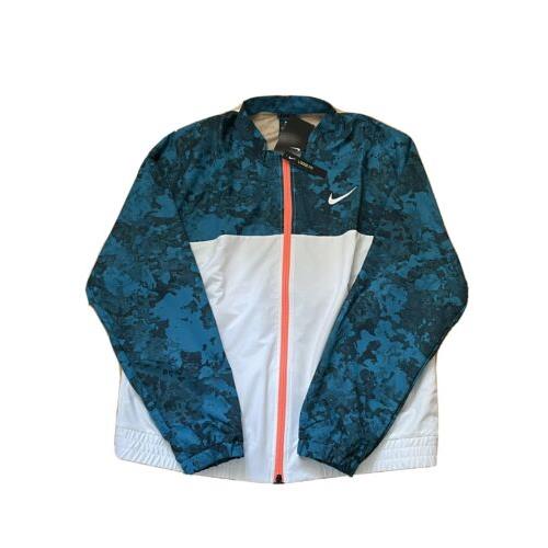 Nike Court Men`s Tennis Jacket White Blue CV2475-301 Size Large