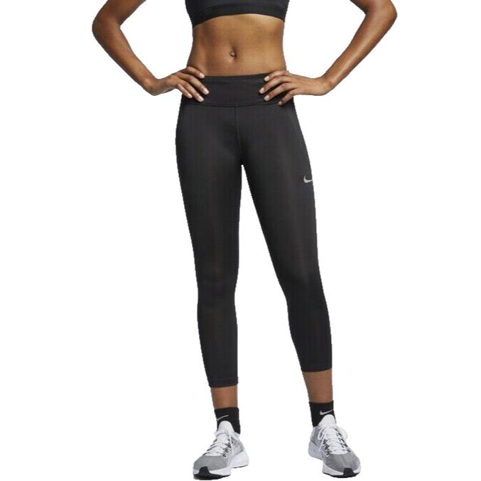 Nike M Women`s Mid-rise Crop Running/yoga Leggings-black DB4380-010