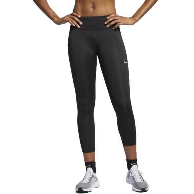 Nike L Women`s Mid-rise Crop Running/yoga Leggings-black DB4380-010