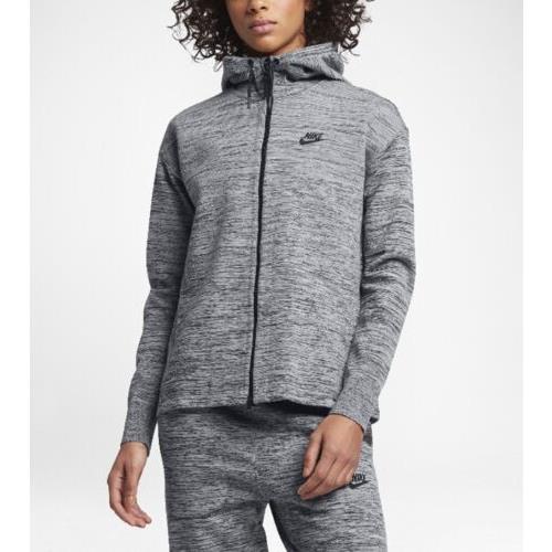 Nike Women`s Sportswear Tech Knit Jacket Gray 835641 060 Size Medium