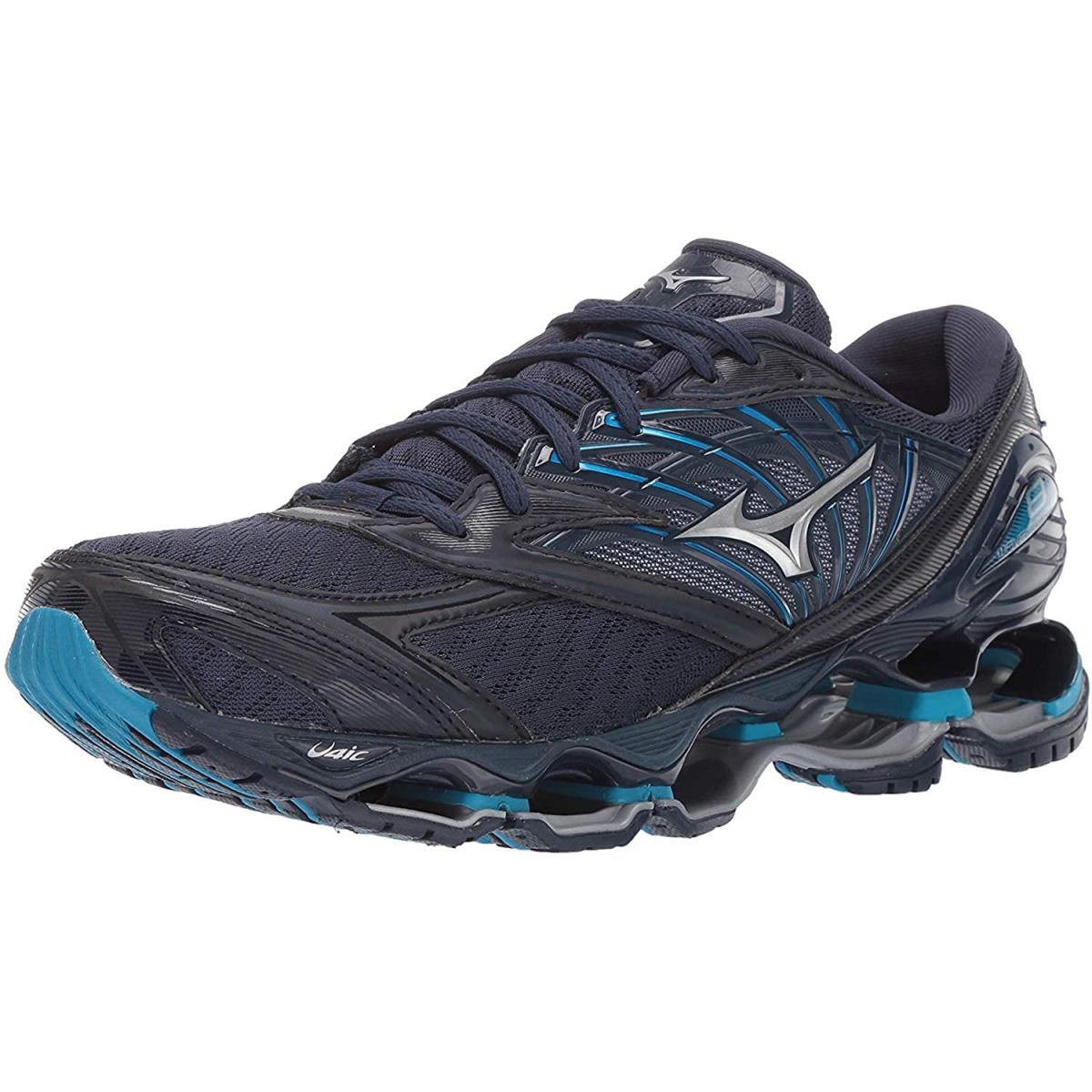 Mizuno Men`s Wave Prophecy 8 Running Shoe Blue Wing Teal-silver