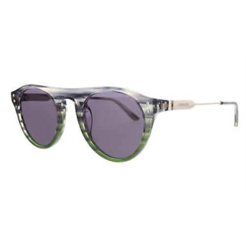 Calvin Klein CK20701S 41888 Smoke/green Horn Gradient Round Sunglasses