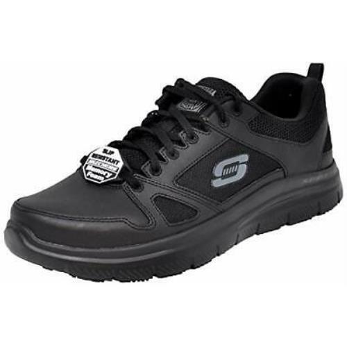 skechers men's flex advantage black work shoe