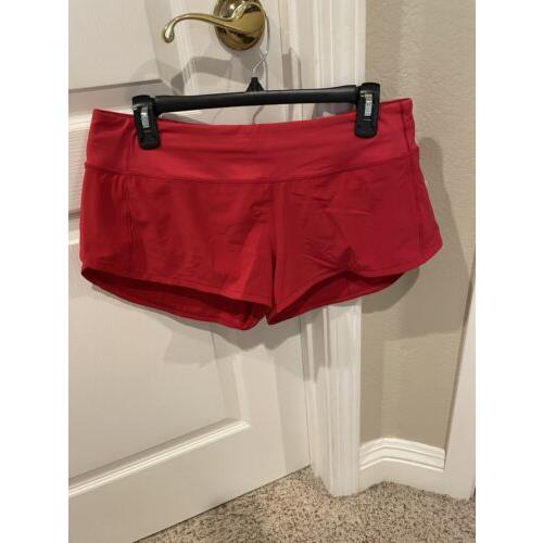 Lululemon Red Speed Up LR Shorts 2.5 - Lined - Size 8