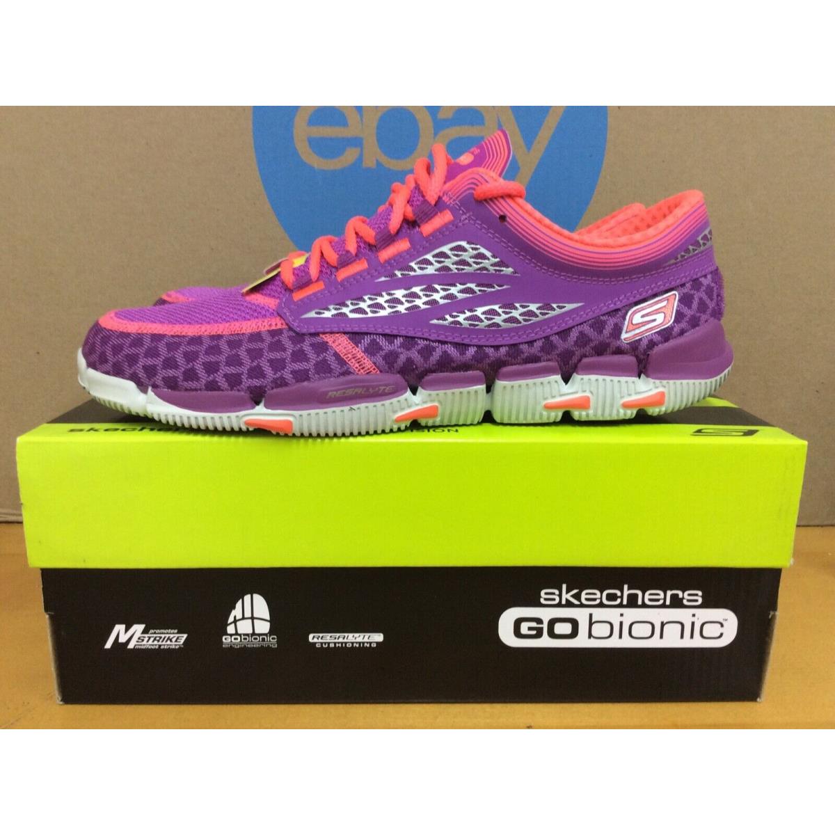 Skechers Go Bionic Prana Womens Running Shoes Size 6.5 Purple Hot Pink E3