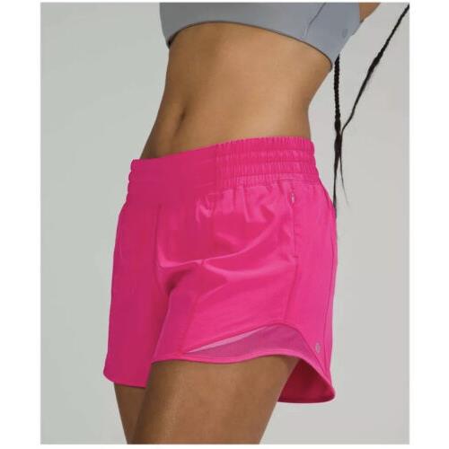 Lululemon Hotty Hot HR Short 4 Lined Tall - Sonic Pink - Size 8 - Sncp