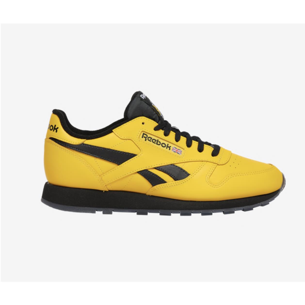 Mens Reebok Classic Leather - FU9226 Yellow/black Shoes