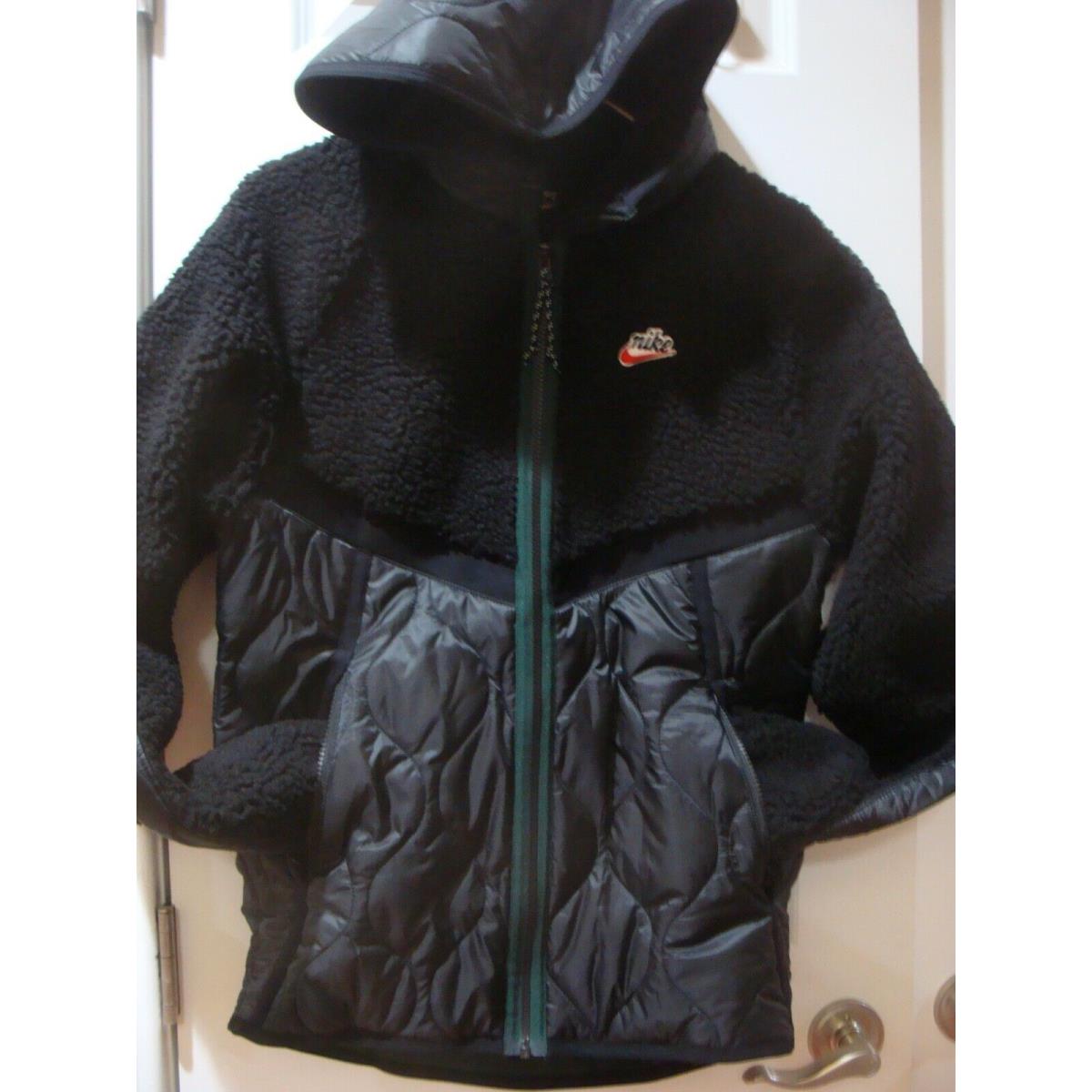 Men`s Nike Heritage Sherpa Full Zip Jacket CU4446 010 Size XS XL