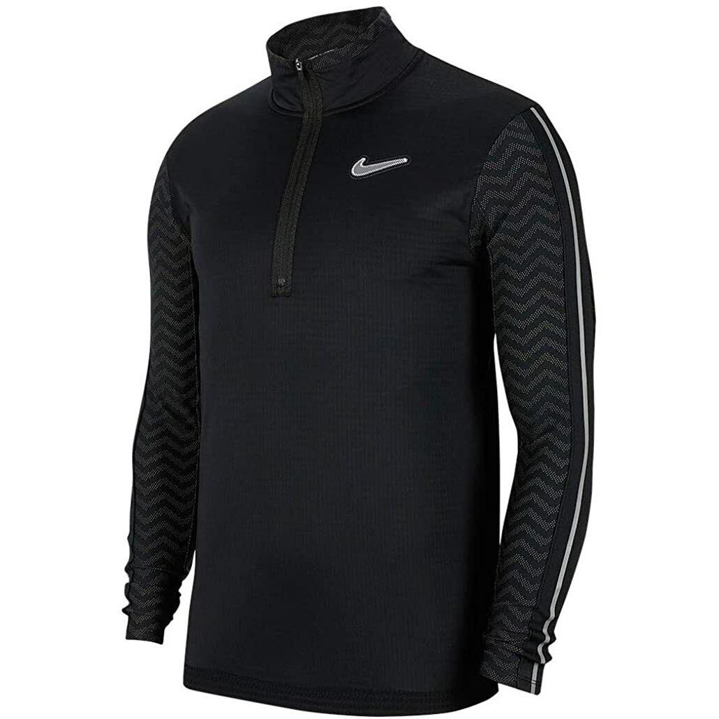 Men`s Nike Wild Run Element Long Sleeve Top CJ5824 010 Multi Sizes Black/grey/s