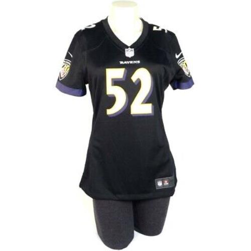 Nike Nfl Baltimore Ravens R. Lewis 52 Black Football Game Jersey Women`s