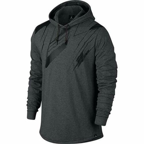 Nike Mens Aj 8 Hooded Long Sleeve Sweatshirt Grey Black
