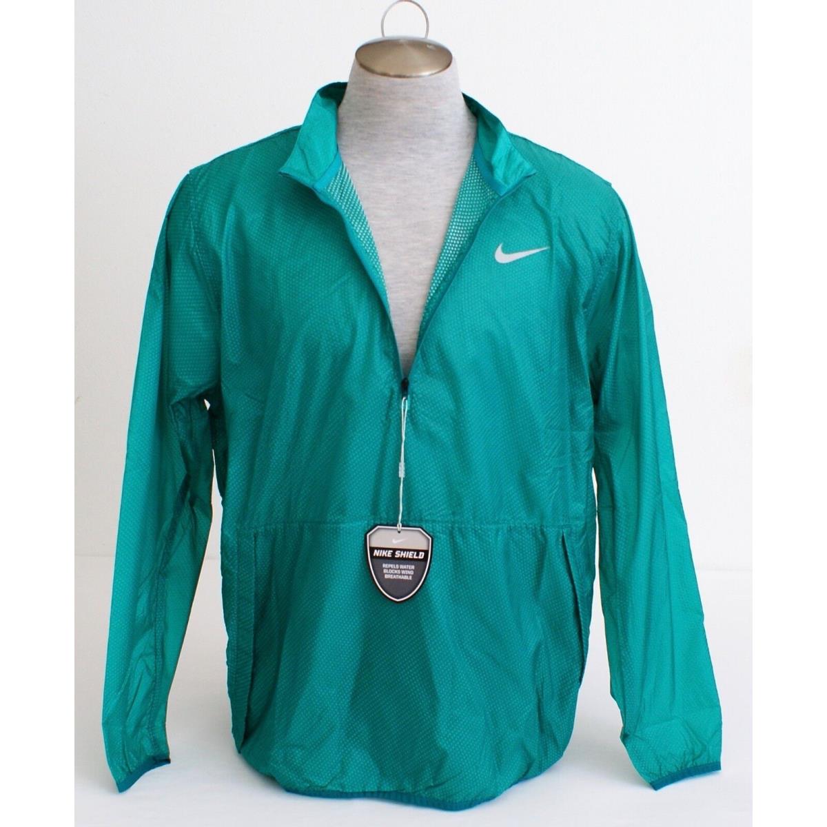 Nike Golf Hyperadapt Shield Lite Green 1/2 Zip Wind Jacket Men`s