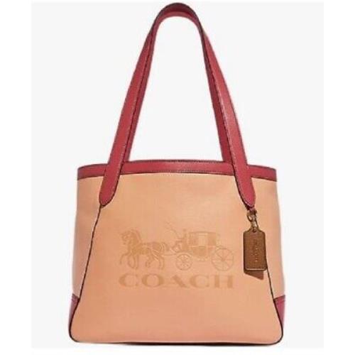 Coach Leather Embossed Horse Carriage Faded Blush Tote Bag C5676