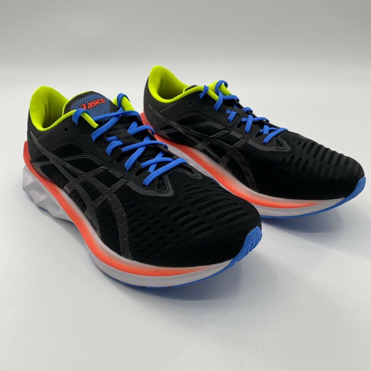 Asics Women`s Novablast Running Shoes Black/blue/yellow 1011A681 Size 8.5