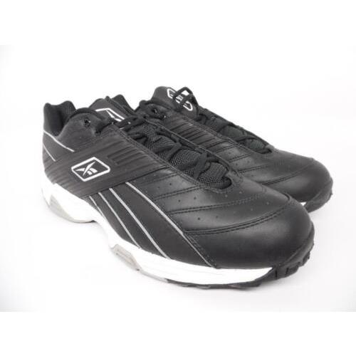 Reebok Nos Past Time Trainer Men`s Baseball Shoe Black/white 18-77829 Size 15