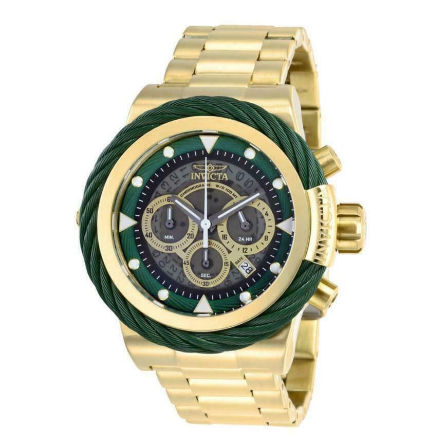 Invicta Men`s 50mm Bolt Quartz Chronograph Stainless Steel Bracelet Watch