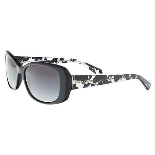 Coach Women`s HC8168 Sunglasses Black/black Crystal Mosaic/light Grey Gradient