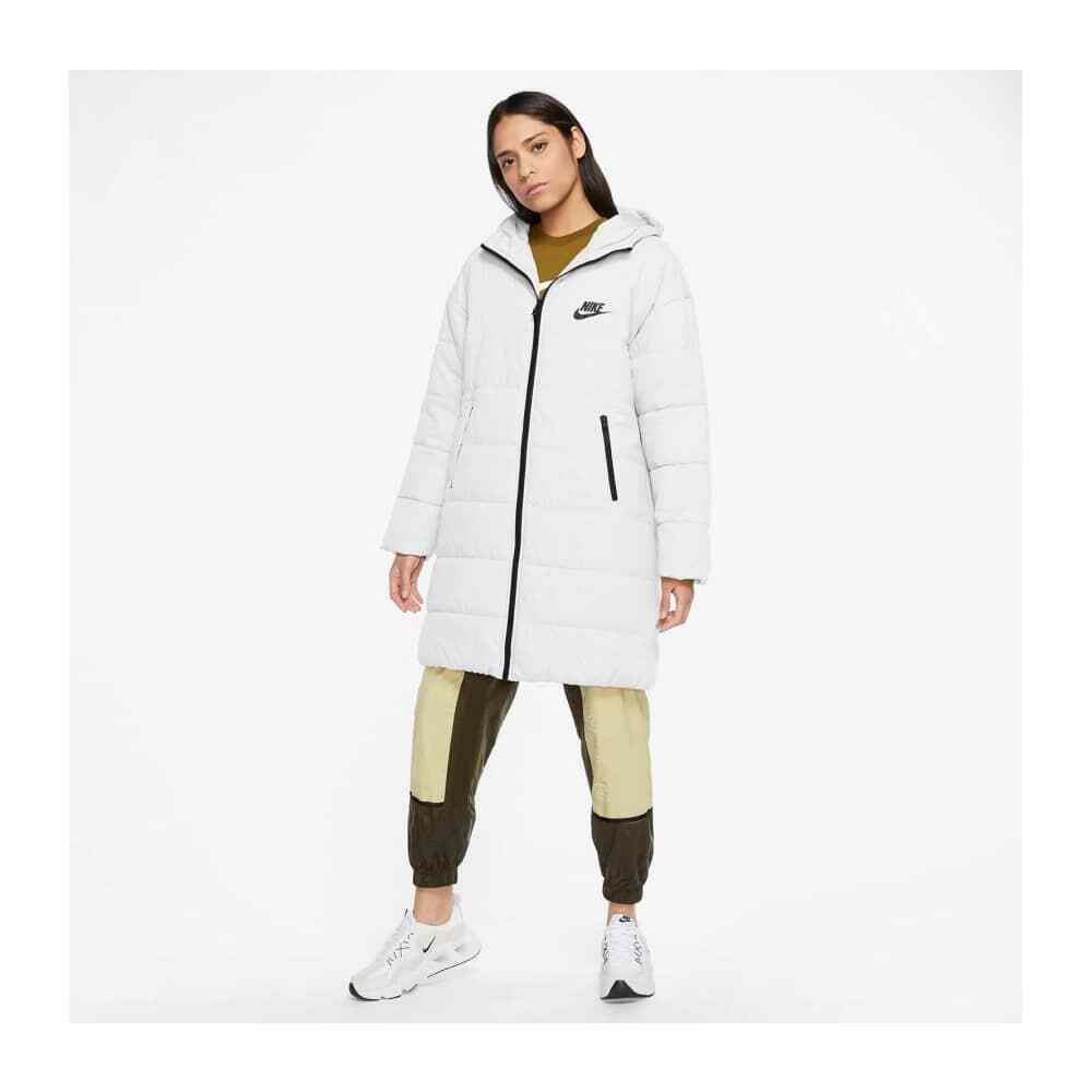 Nike Nsw Core Syn-fill Long Jacket CZ1463 100 White/black Women`s Size S