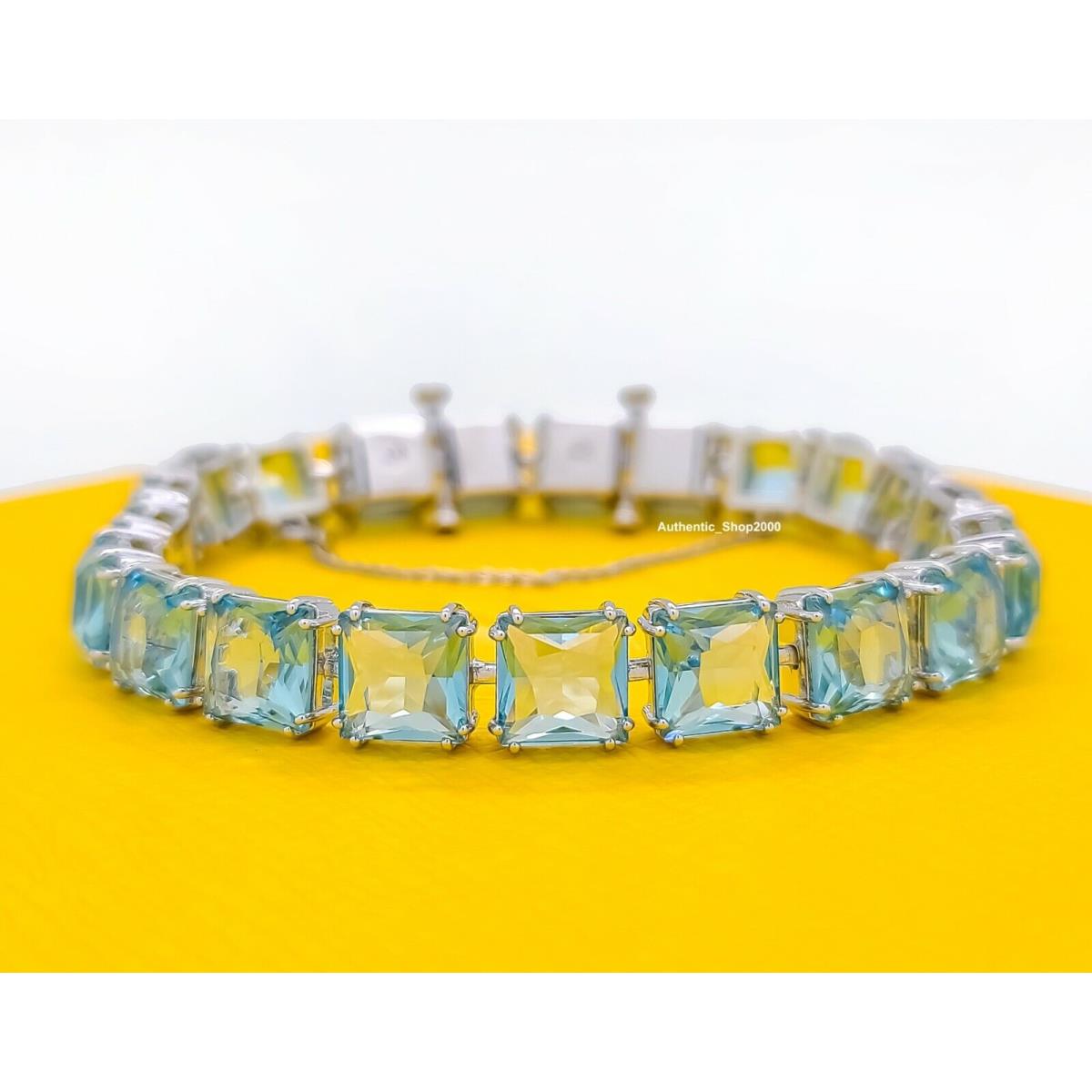 Swarovski Rhodium Crystal Millenia Aquamarine Bracelet 5614924