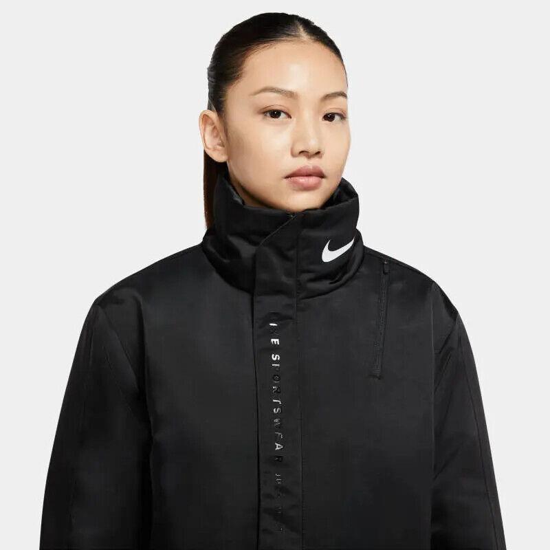 Nike Sportswear Syn-fill Trend Jacket CU5831 010 Black/black Women`s Size M