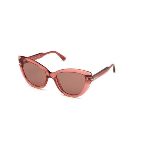 Tom Ford FT 0762 Anya 42E Antique Dark Pink Pale Brown Rose 55 mm Sunglasses