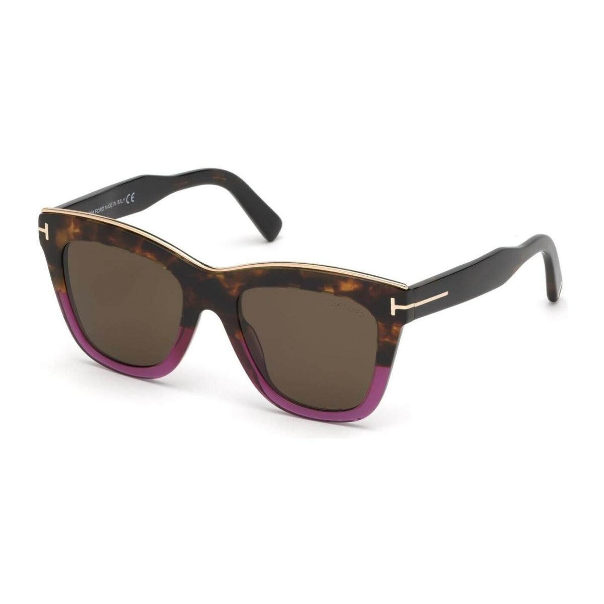 Tom Ford Julie FT 0685 56E Havana Transp. Purple Brown Sunglasses 52MM