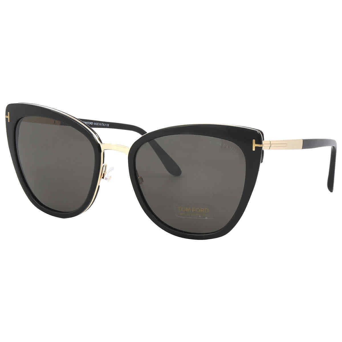 Tom Ford Simona Unisex Sunglasses - FT0717 01A - Frame: Black, Lens: Brown